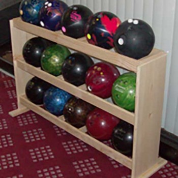 IV01 - Ball Rack (Wood) 2 Sides 3 Shelves