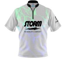 Storm Grey Graffiti Sash Zip Bowling Jersey