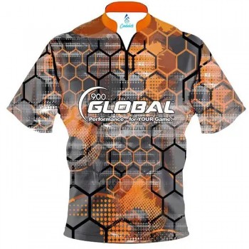 900 Global Fire Honeycomb Sash Zip Bowling Jersey
