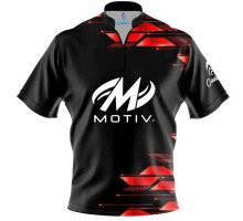 Motiv Red Luxury Strikes Sash Zip Bowling Jersey