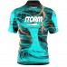 Storm Electrical Tornado Teal Sash Zip Bowling Jersey