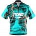 Storm Electrical Tornado Teal Sash Zip Bowling Jersey